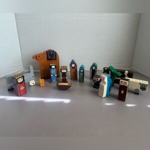 RARE 1960’s Wooden Nativity Puzzle Set